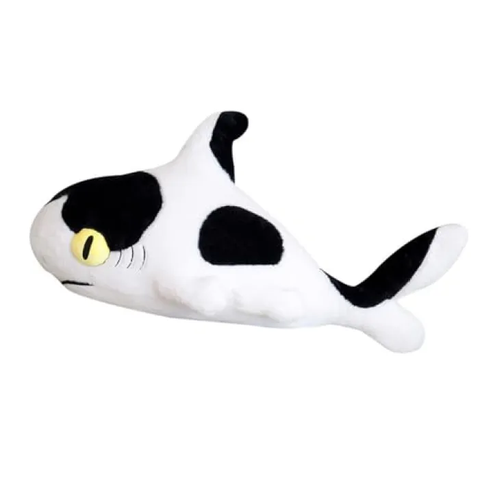XIYUAN 27.5 inch Giant Shark Stuffed Animal, Soft Shark Cushion Pillow Shark Plush Pillows,Plush Shark Toy Pillow,Shark Toy Kid's Room Décor,Bedtime Gift (White + Black)