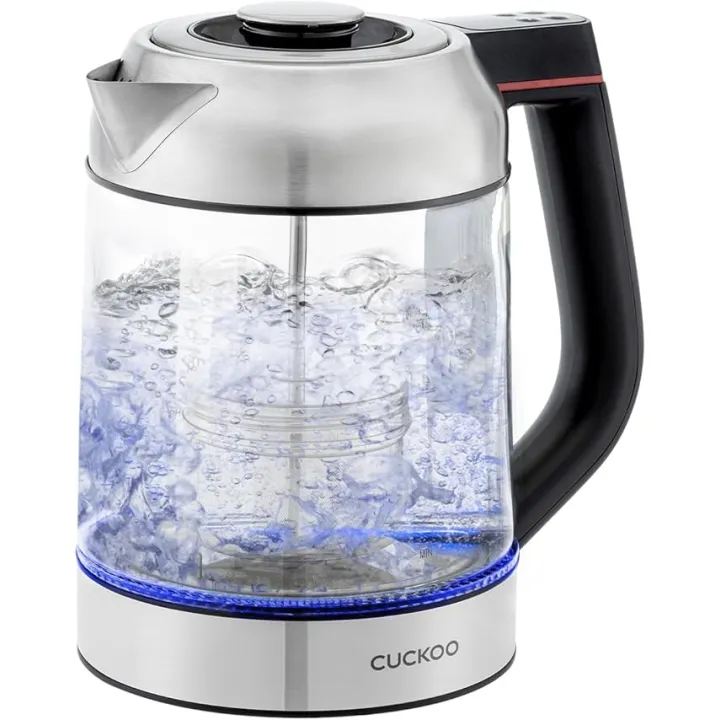 CUCKOO Electric Tea Kettle with Infuser, Glass Electric Kettle with Multi-Temperature Control, Easy to Read LED Lights, 1.7 Liter Capacity Tea Maker Pot (CK-G170BS)