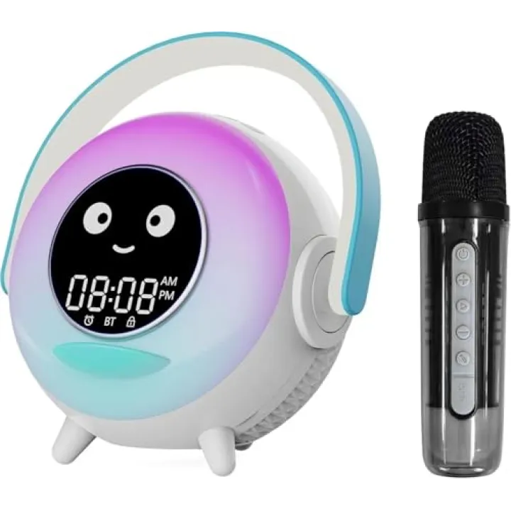 LOVME Toddlers Sleep Training Clock, Kids Alarm Clock with Bluetooth Speaker, Night Light and Nap Timer, Microphone and OK to Wake Alarm Clock for Toddlers Kids Boys Girls