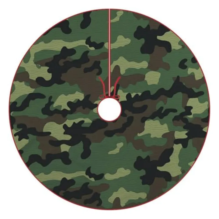 Christmas Tree Skirt, Green Military Printed Christmas Tree Skirt,Christmas Holiday Home Party Decoration