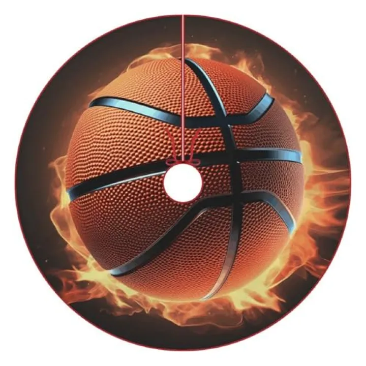Christmas Tree Skirt, Basketball Printed Christmas Tree Skirt,Christmas Holiday Home Party Decoration
