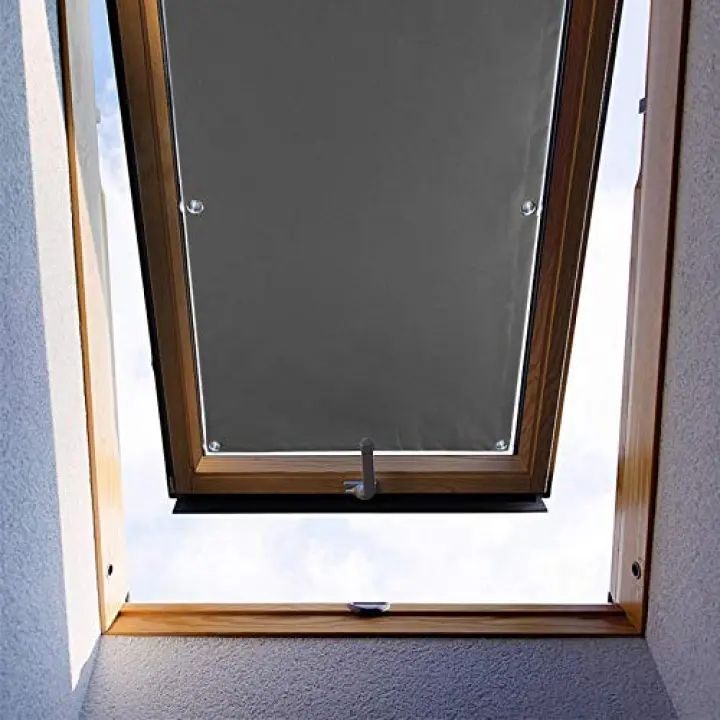 ZHhan Blackout Roof Skylight Blind Window Curtain for Roof Windows with Sucker UV Protection Without Drill and Easy InstallationSucker（Grey,18.9"x41.3"
