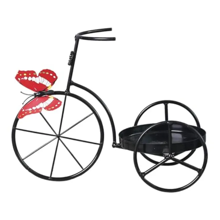 JARPSIRY Bicycle Tea Light Candle Holders, Metal Bike Tealight Candle Holder with Butterfly, Home Tabletop Centerpiece Decorations for Wedding Christmas Holiday Party (Black)