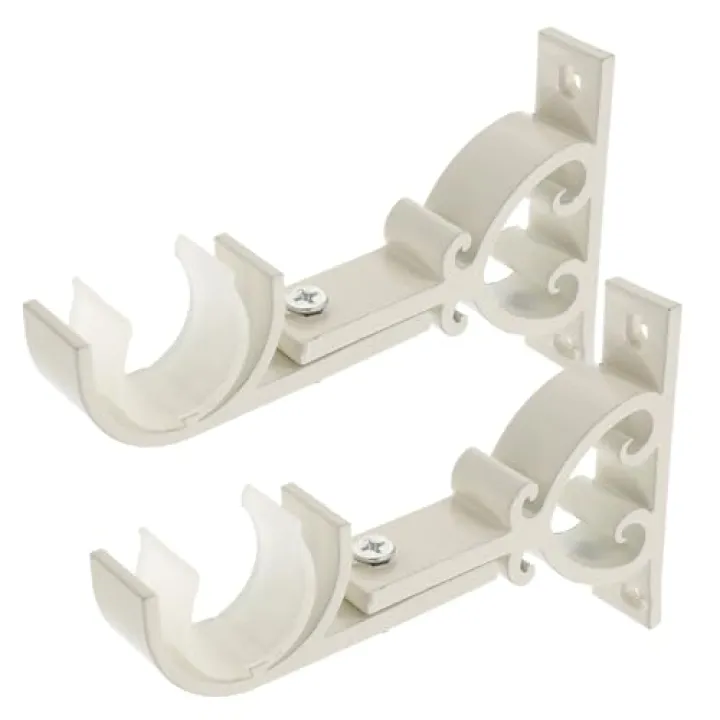 Garneck 2pcs Thick Aluminum Curtain Rod Bracket Replacement for Poles Wall Mounting Brackets Hooks for Curtain Rods