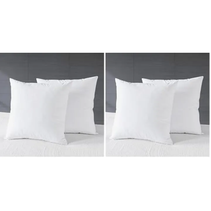 VISI-ONE Karin Maki Microfiber Throw Pillows Insert Set of 2 Decorative Fiber Filled Soft & Fluffy White Square Pillow for Sofa Bed and Couch - (22x22 Pillow) (Pack of 2)