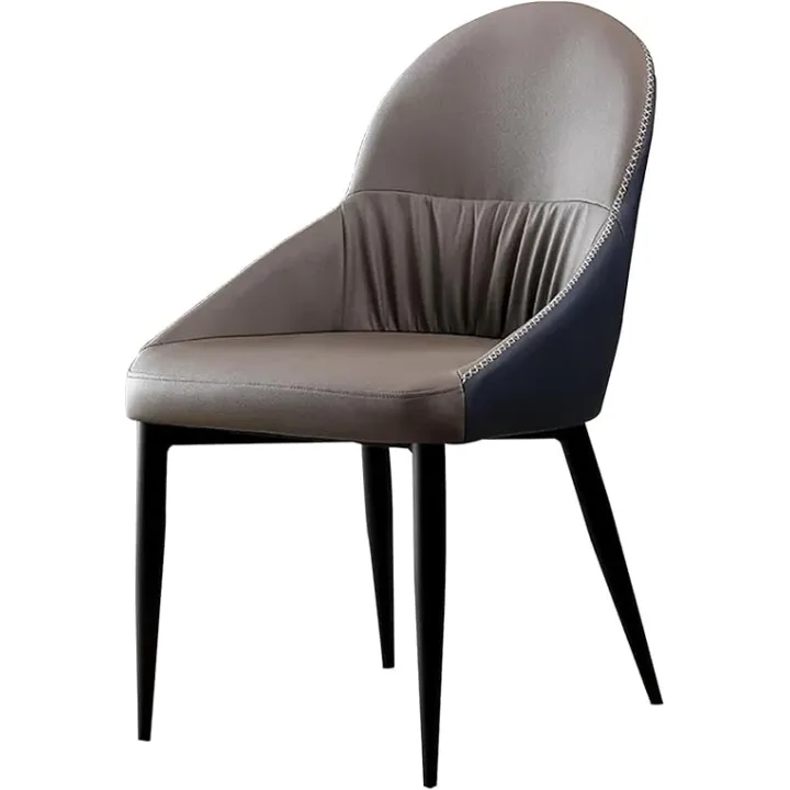 Meal Chairs PU Leather Dining Chairs Modern, Wide Seat Kitchen Dining Room Chairs, Side Chairs for Home Living Room Kitchen Restaurant(Dark Gray)