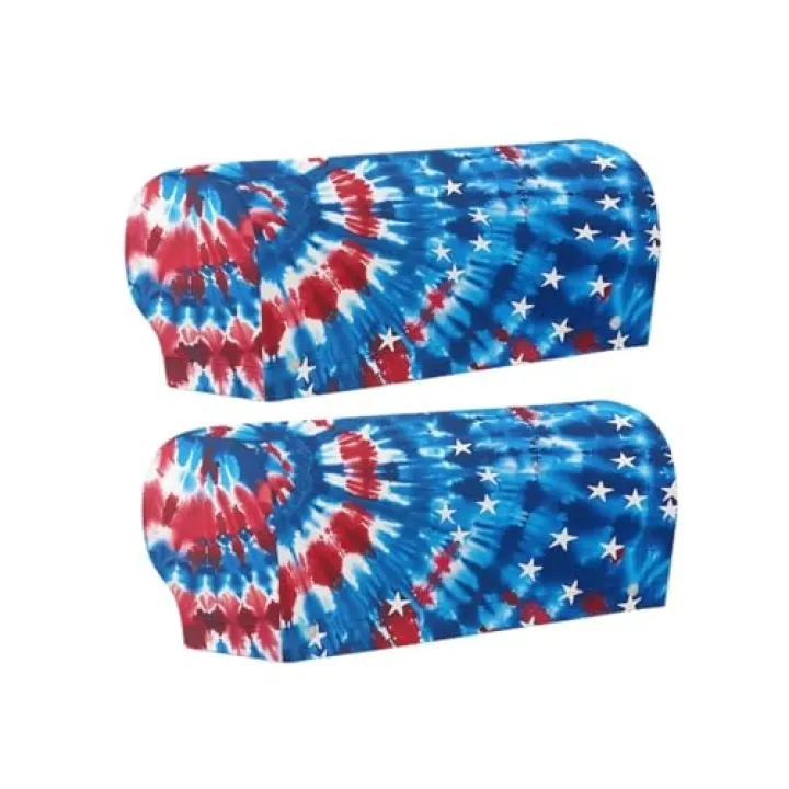 Qehuruxo Tie Dye Arm Chair Covers Set of 2 Slipcovers for Armchairs, Couch Arm Protectors Arm Rest Cover for Recliner Chair Red and Blue Arm Cover Furniture Decorations