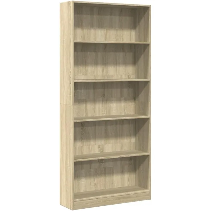 vidaXL Bookcase Sonoma Oak Engineered Wood Tall Bookcase Rectangular