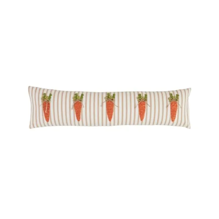 Mud Pie Long Carrot Easter Pillow; 7 1/2" x 30"