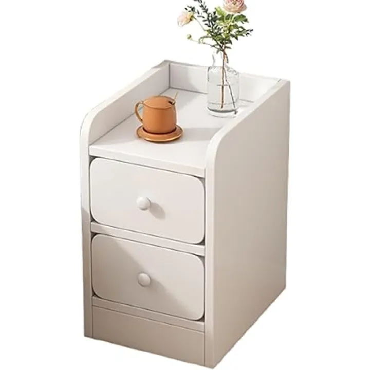 Bedside Storage Furniture Nightstand with 2 Drawers,Wood Small Bedside Table Narrow End Table for Small Spaces,College Dorm,Entryway,30cm