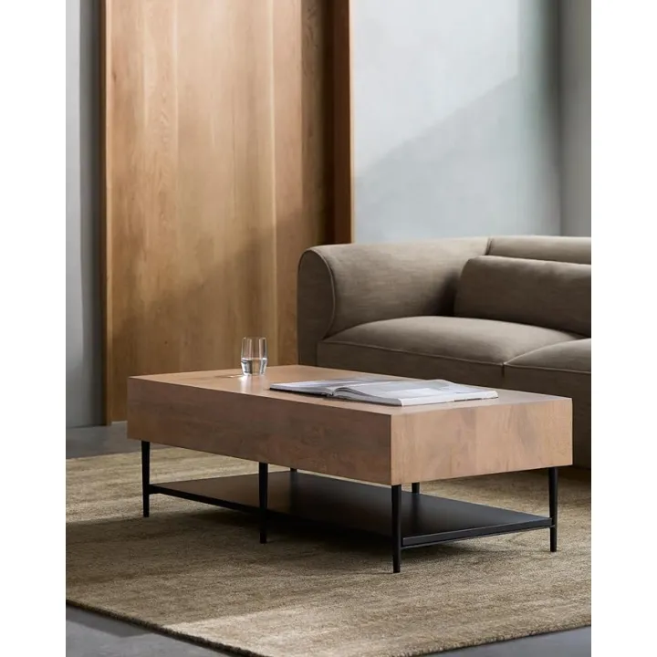 Mark&Day Coffee Table - Jerard Modern Minimalist Brown Rectangle Coffee Tables for Living Room - Mid Century Center Tables for Office & Home Decor Furniture