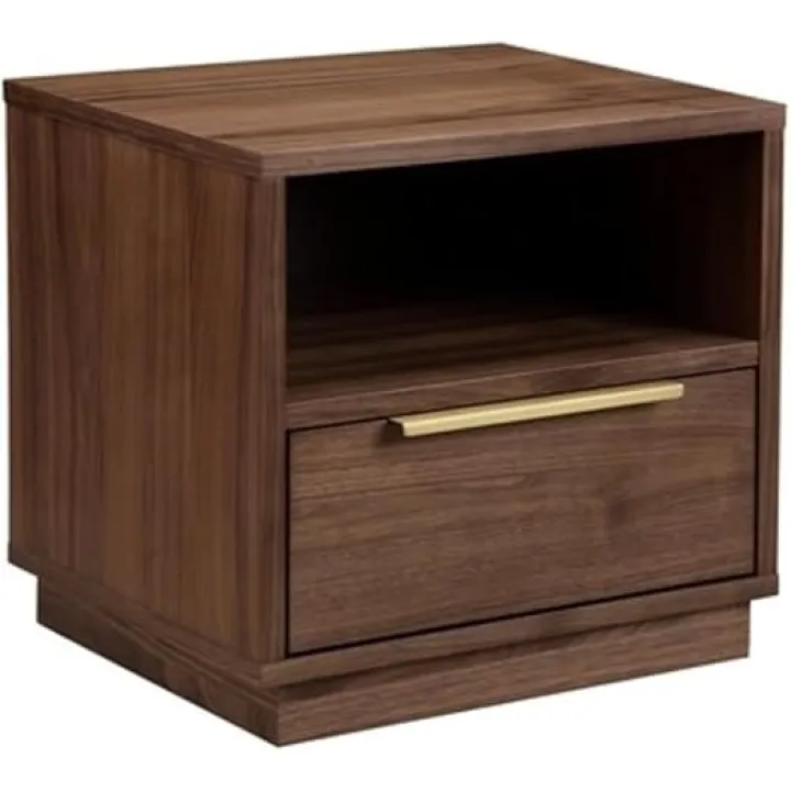 Pemberly Row Contemporary/Modern Night Stand in Walnut Wood