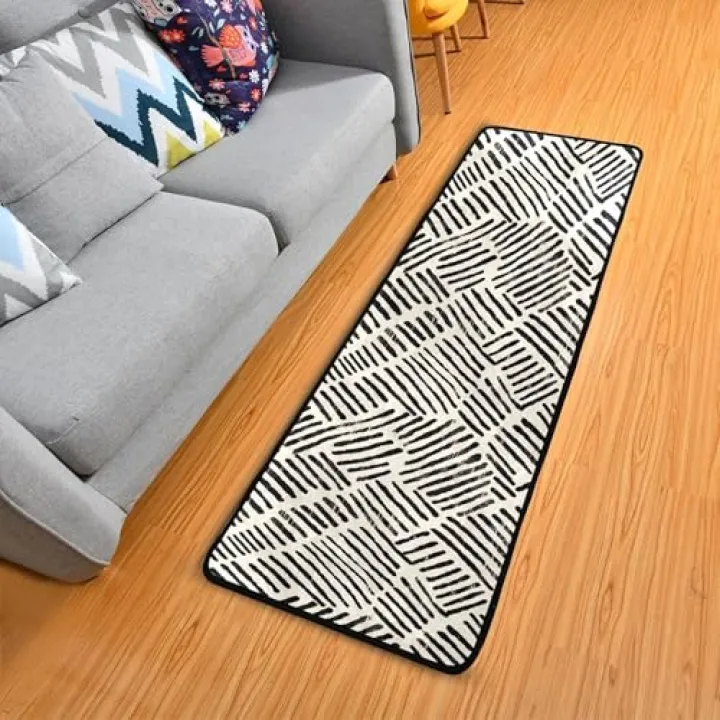 Boho Bohemian Geometric Line Runner Rug Non Slip Hallway Entry Carpet Floor Mat Runner for Kitchen Bedroom Entryway Room A110756