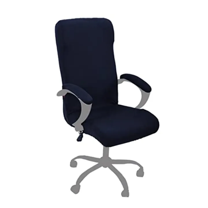 KICHOUSE Elastic Office Chair Cover Black Computer Chair Seat Protector Soft Comfort Easy Wash Seat Protection