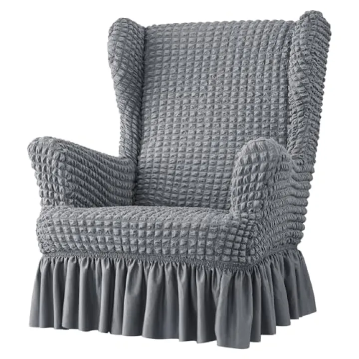 Jesscasday Wingbacks Chair Covers for Living Room Stretches Chair Slipcover for Home Armchair Covers 1 Seats Corner Chair Covers