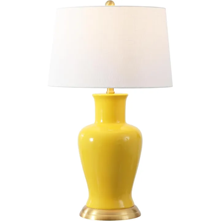 JONATHAN Y JYL4026H Julian 29" Traditional Classic Ceramic Urn LED Table Lamp, Yellow for Bedroom, Living Room, Kitchen, Home Office, Kids Room