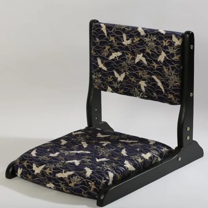Sedia giapponese senza gambe con supporto for la schiena pieghevole, sedia da pavimento pieghevole in legno, sedia con schienale pigro for finestra a bovindo, seduta da pavimento for meditazione for s