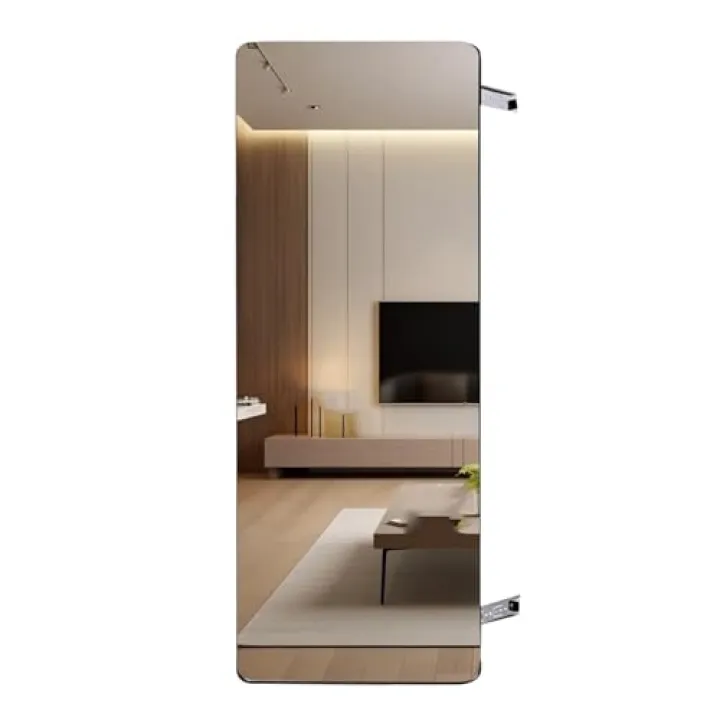 JTPMYFT Cabinet Invisible Dressing Mirror, Easy to Push and Pull, Rotating, Telescopic and Folding, Full Body Fitting Mirror(43.3 * 13.8inch)