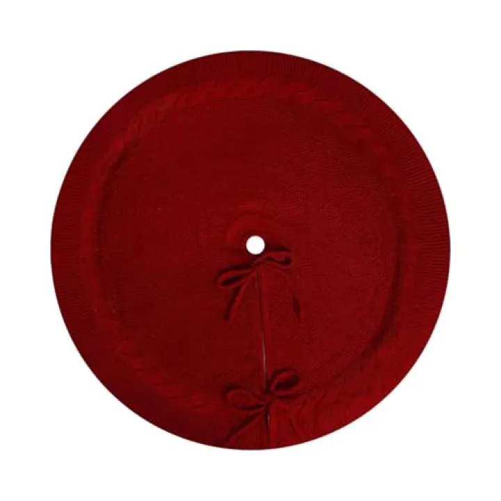 CarpNettore Christmas Tree Skirt Christmas Tree Apron Soft Party Decoration Decorative Xmas Tree Mat Xmas Tree Ornament for Festival, 24 Inch Red
