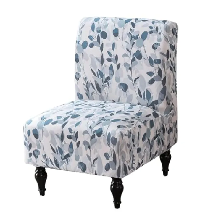 Somsiwey Armless Accent Chair Slipcovers, Stretch Armless Chair Cover Modern Slipper Chairs Cover for Living Room Bedroom Home Hotel(Autumn)