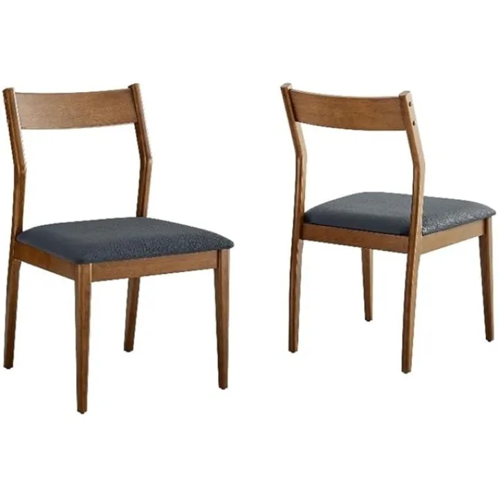 Modway Solara Dining Side Chairs Set of 2 in Walnut Black