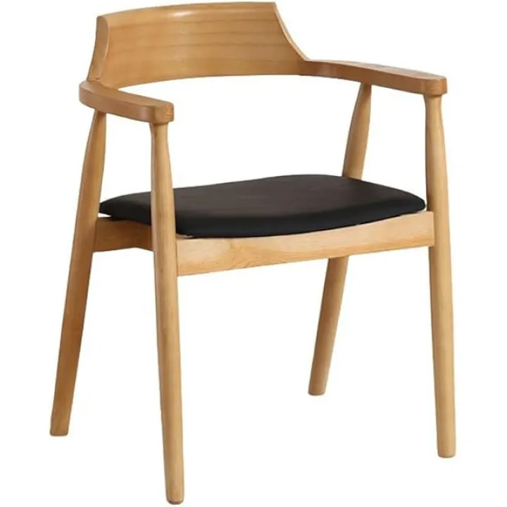 Armrests Wooden Dining Chair Vanity Living Room Chairs Kitchen Lounge(D)