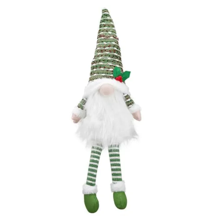 Red and White Fabric Christmas Tree Topper, Cute Christmas Tree Topper, Christmas GNOME Decoration with Top Hat for Home, Christmas Tree, Christmas Party, New Year Holiday Home (B)
