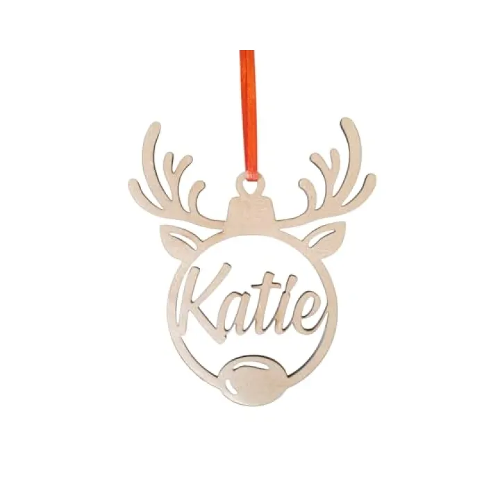Generic Personalized Rustic Wooden Christmas Ornament, Custom Name, 2024