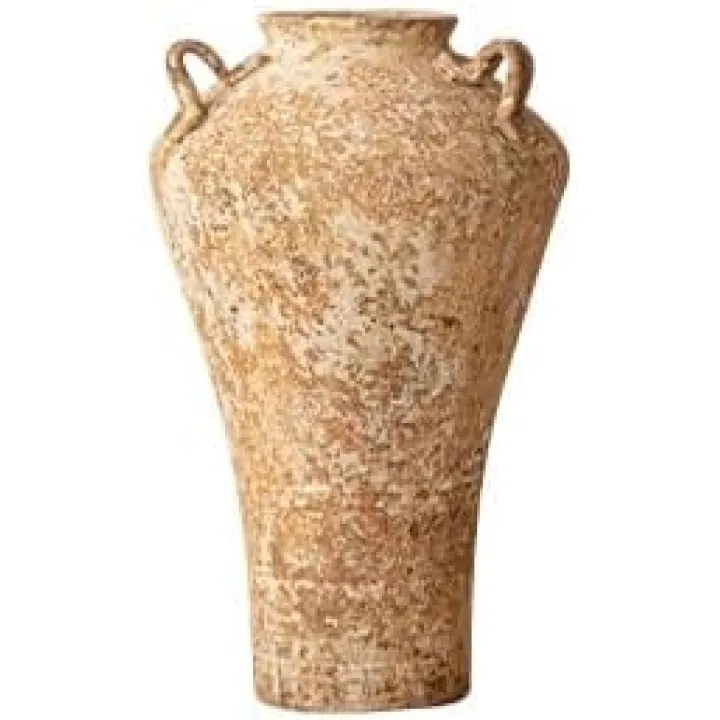 Ceramic Rustic Farmhouse Vase,Extra Large Terra Cotta Vase, Huge Pottery Decorative Flower Vases for Living Room Entryway Table Centerpiece Decor(12.5'' X 7.8'' x 7.8'') (Castle)
