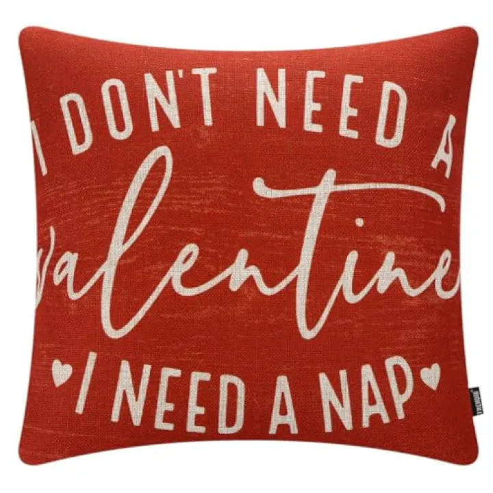 TRENDIN Valentine Pillow Cover 18x18, Spring Decorative Pillow Cover for Couch Bed Sofa Living Room, Funny Throw Pillow Cushion Case, Farmhouse Valentine Decorations for Home Red PL1220TR