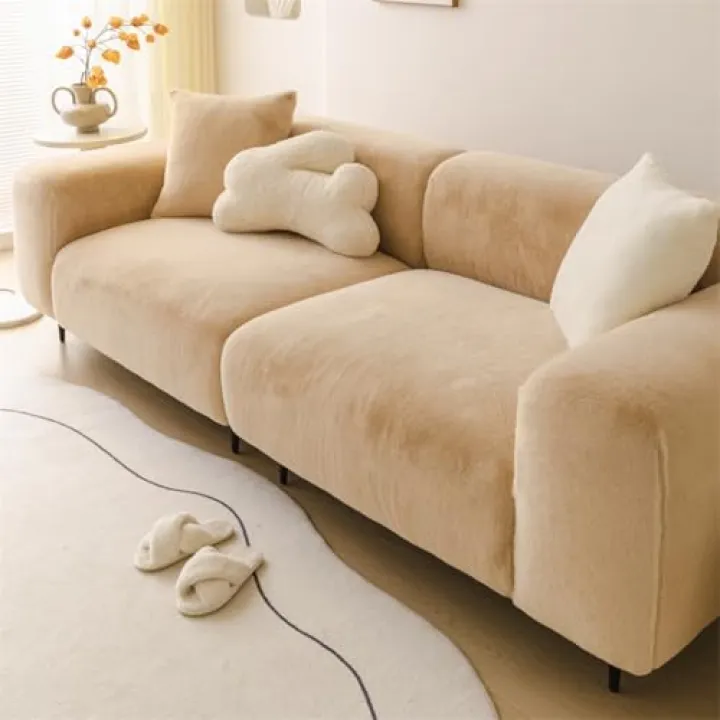 YOCOVER Plush Couch Cushion Cover for L Shaped Sofa Soft Cover Chaise Longue Sofa Slipcover for 1 2 3 Cushion Furniture Protector (Pink,Sofa(3pcs))