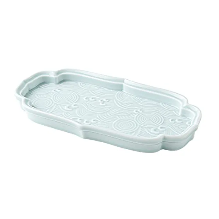 WYUYIWH Serving Tray Decorative Tray for Coffee Table Modern Serving Tray Ceramics Tea Tray for Living Room Bedroom Decor 10 Inch Serving Trays for Entertaining