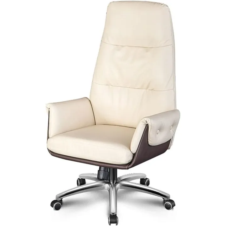 Home Office Desk Chairs Boss Chair,Swivel Chairs Comfortable Video Game Chair,Computer Gaming Chair,Cowhide Adjustable Chairs,White
