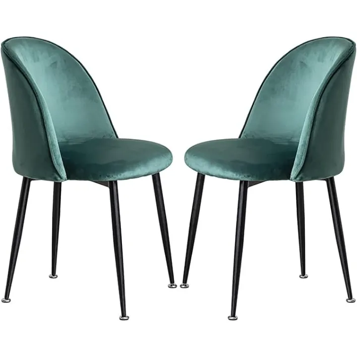 Modern Dining Chair with Soft Flannel Upholstery Comfortable Desk Chair for Kitchen Bedroom Makeup and Nail Salon