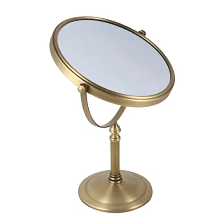 ADOCARN Metal Frame Glass Makeup Mirror Double Side Magnification Table Top Vanity Mirror for Home and Travel