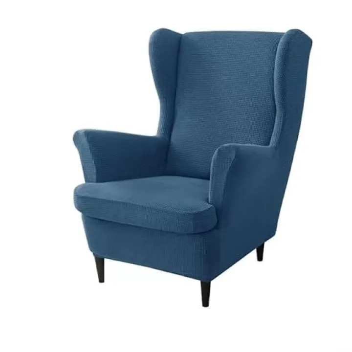 zyhfcfff-sd Stretch Club Chair Slipcover, 2 Piece Spandex Barrel Chair Covers, Elastic Bottom Furniture Protector for Living Room(Blue)