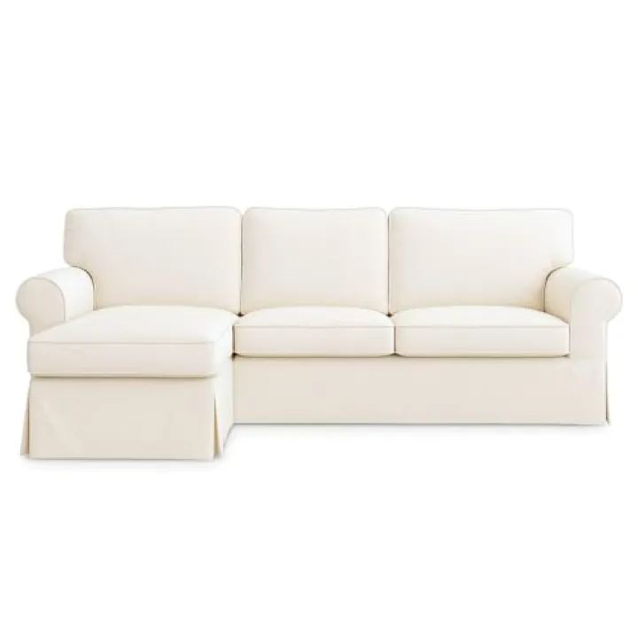 FMCTL Ektorp Chaise Sofa Cover Repalcemen for IKEA Ektorp Loveseat (2 Seat) Chaise Lounge Cover, Ektorp Sectional 3 Seat Couch Cover(Daily Off White)