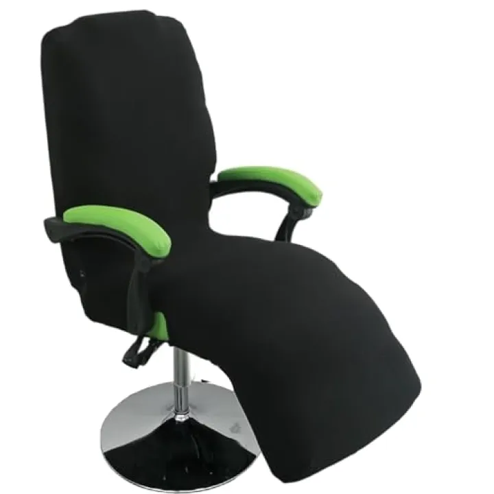CiauCh Beauty Bed Chair Cover,Reclining Office Chair Cover with Foot Rest,Rotating Spa Bed Massage Table Salon Chair Cover for Beauty Home Office Rest Chair(Black)