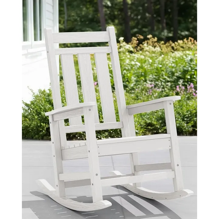 KINGYES Oversized Outdoor Rocking Chair, White