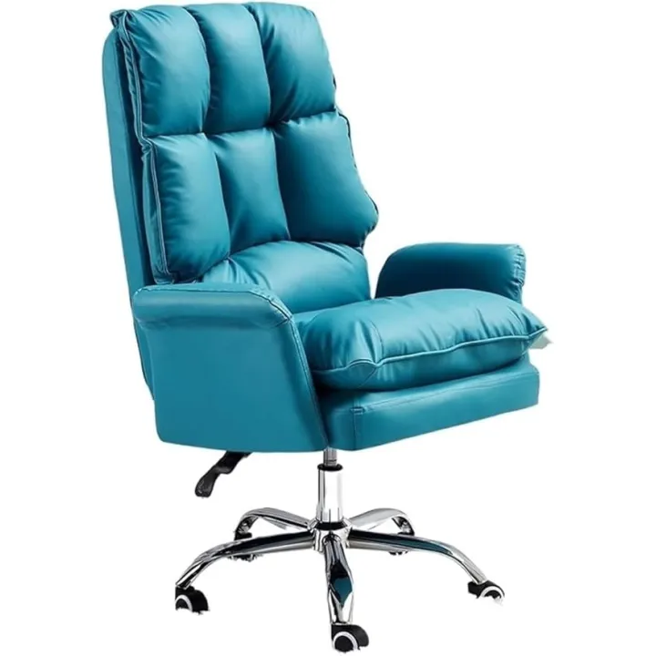 Managerial Chairs,Leather Office Chair Gaming Chair Computer Swivel Gamer Live Ergonomic Chair Home Bedroom Sofa Armchairs Furniture Chair,Blue,One Size