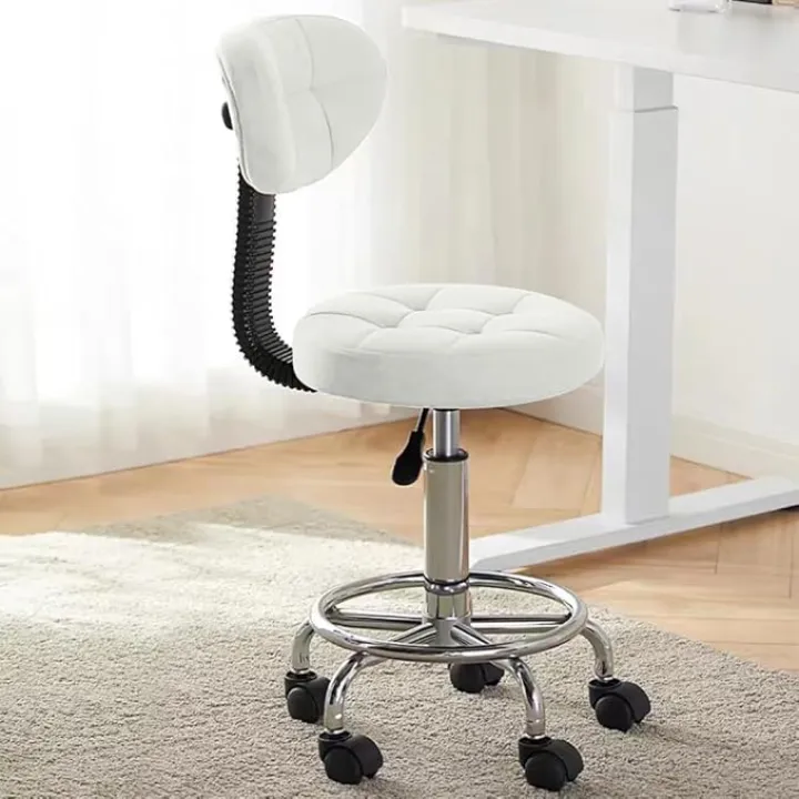 Office Drafting Chair with Back Support and Footrest Multi-Purpose Office Desk Chair, Home Chair Thick Seat Cushion for Home Bar Kitchen Shop