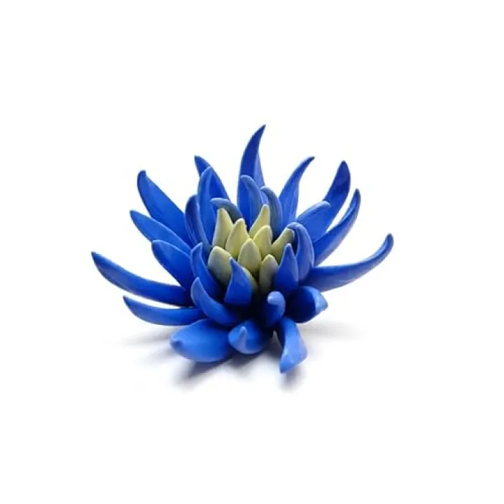 AMERRY Yimi flower, 2.76" 3D Handmade Porcelain Flower Wall Art Decor, 3D Ceramic Flower Wall Decor, Home Office Decor, Unique Gift for Home Office Decor,Girls (Dark Blue)
