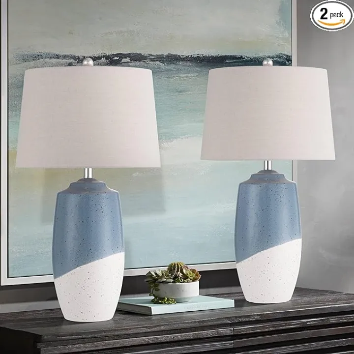 360 Lighting Aegean 28" High Coastal Blue Ceramic Table Lamp