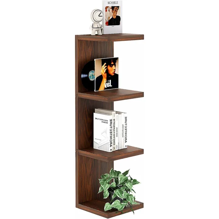 Lack Wall Shelf,Display Floating Shelf (Solid Wood, 4 Tier)