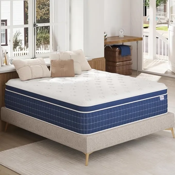 Full Size Mattress [Upgraded Strengthen] 10 Inch Firm Full Mattress in a Box, Hybrid Mattresses with Gel Memory Foam and Independent Pocket Springs, Release Stress, Strong Edge Support