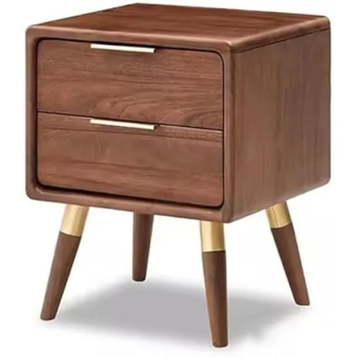 Night Stand for Bedroom Black Walnut Bedside Table Bedside Table Nordic Simple Bedroom Furniture Storage Cabinet Bedside Table