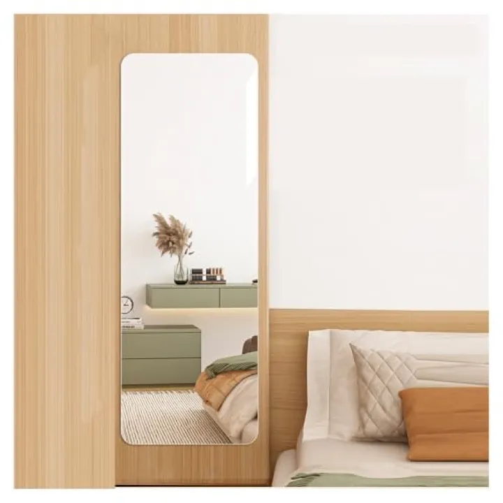 ZDMEI Full-Length Mirror,Wall-Mounted Door Rear Glass Mirror,Adhesive Home Dressing Mirror,High-Definition Imaging,for Living Room Bedroom Corridor(30x120cm)
