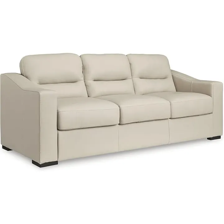 Signature Design by Ashley Treasure Trove Contemporary Leather Match Sofa, Beige