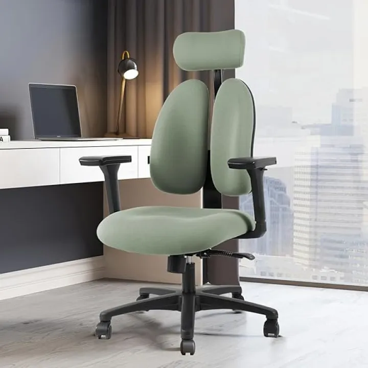 Ergonomic Office Chair with Lumbar Support, 360° Rotation, Memory Foam Cushion, and Adjustable Features for Ultimate Comfort During Gaming, Work, and Study