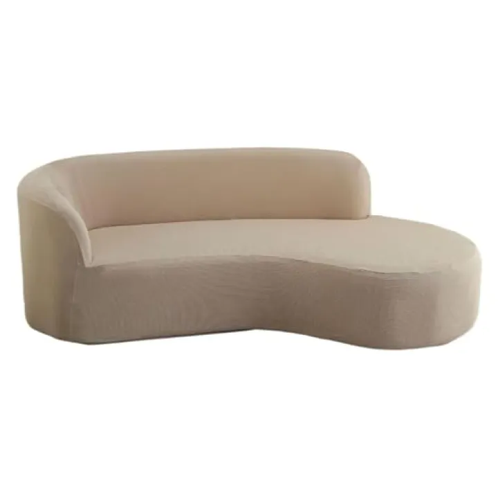 YOCOVER Semi-Circular Curved Sofa Cover, Stretch Curved Sofa Slipcover Non-Slip Modern Cloud Couch Cover Protector for Restaurant Cafe Bar Living Room (Khaki)